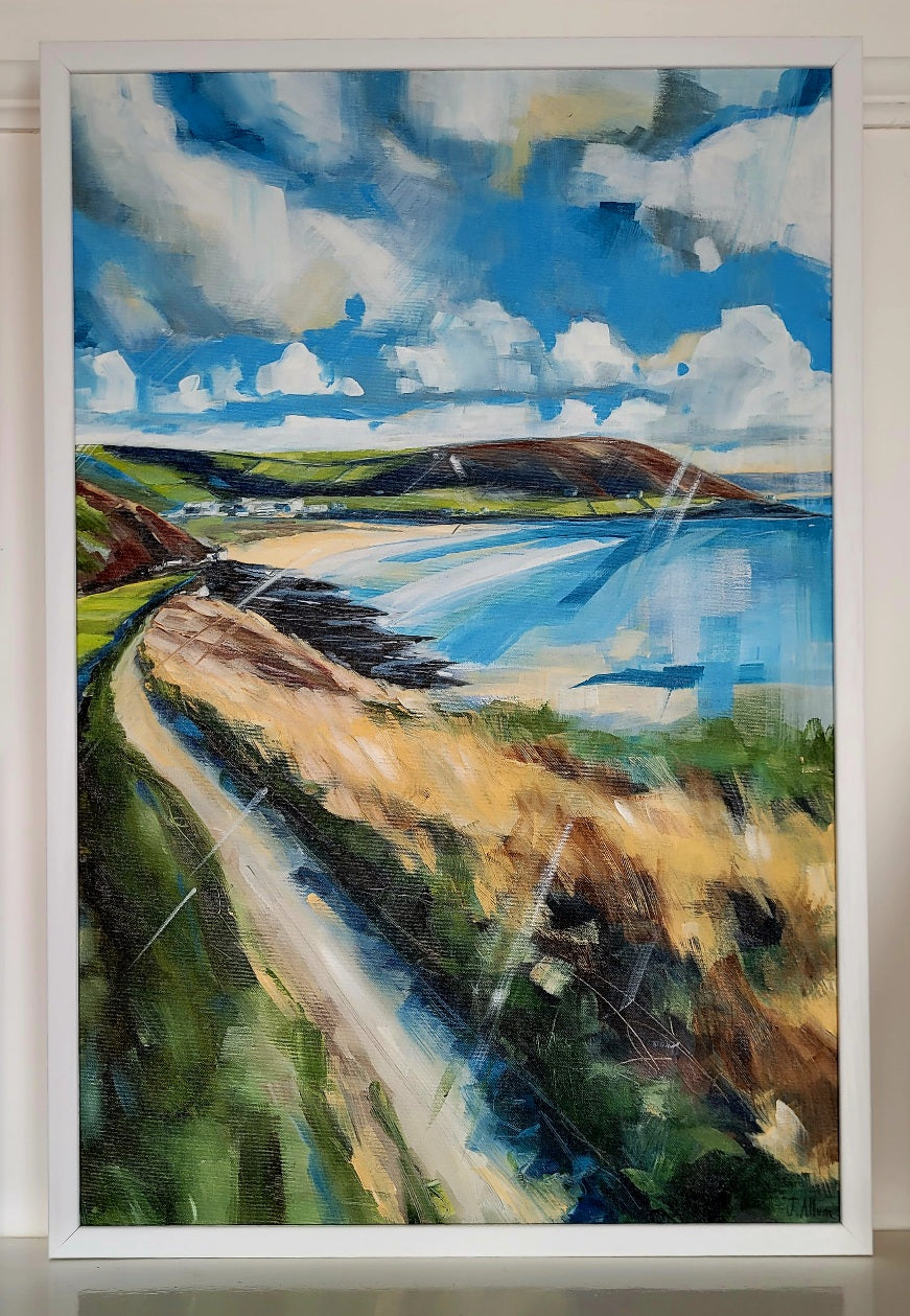 View to Croyde. Original Painting by Jo Allum