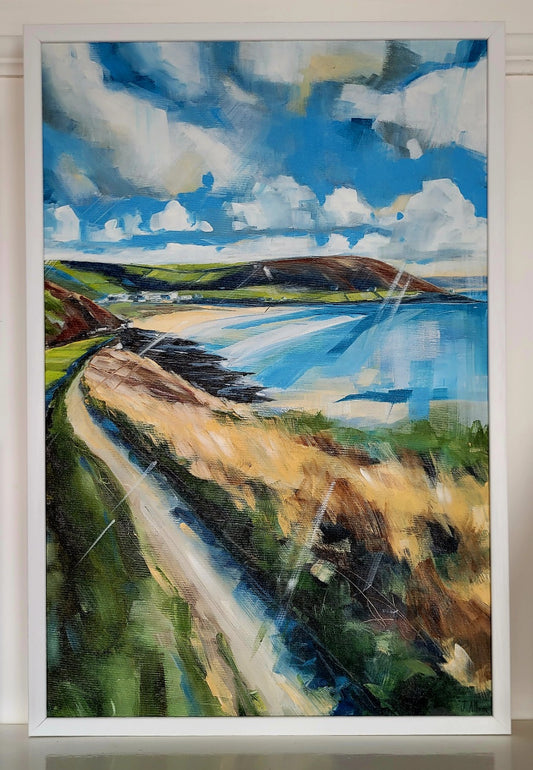 View to Croyde. Original Painting by Jo Allum