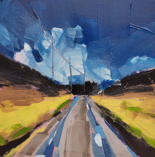 Twilight Lanes III Original Painting by Jo Allum