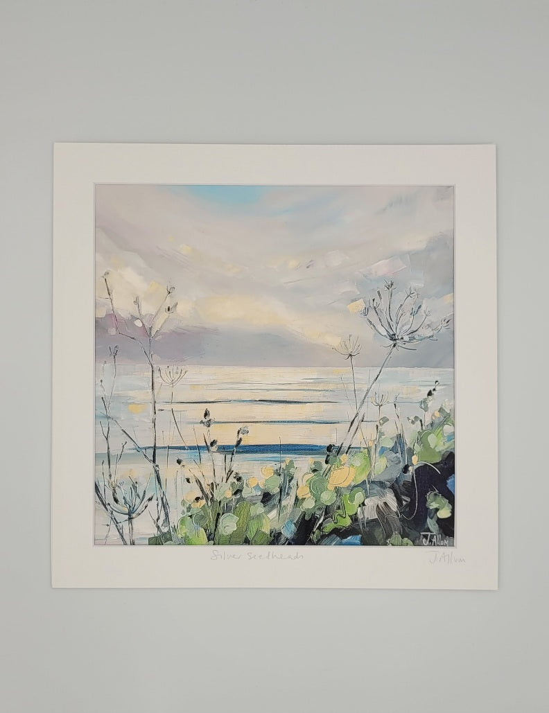 Silver Seedheads. Art Print by Jo Allum
