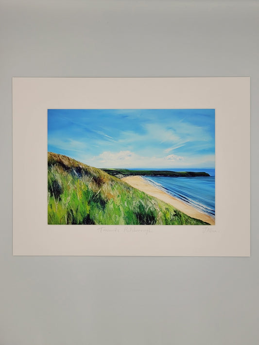 Towards Putsborough. Art print by Jo Allum