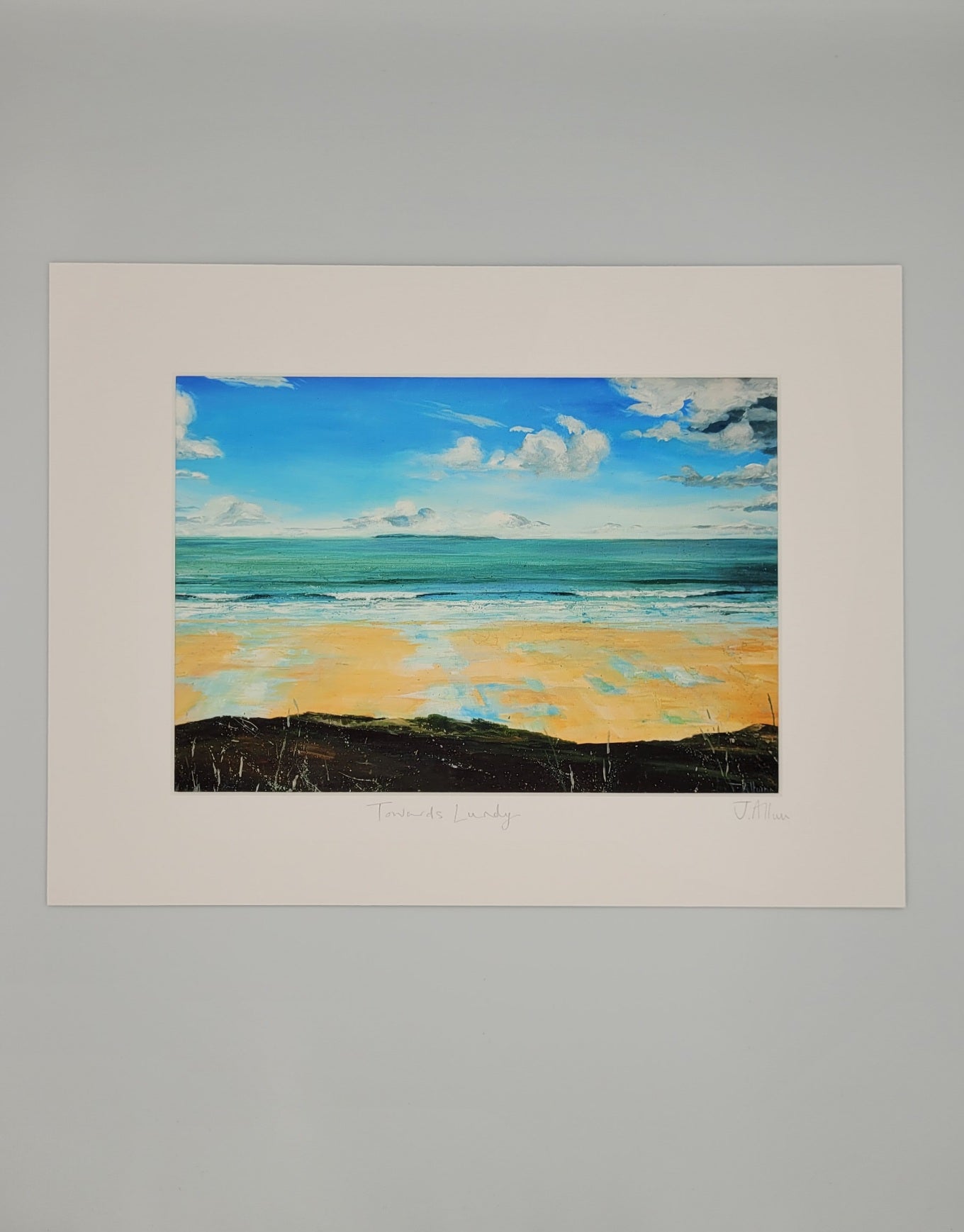 Towards Lundy. Art print by Jo Allum