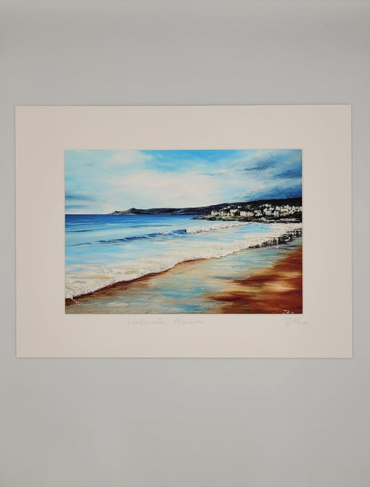 Woolacombe afternoon. Art print by Jo Allum