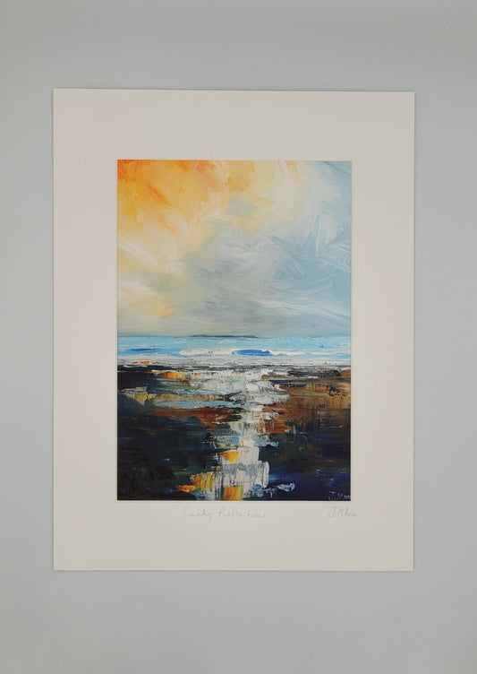 Lundy reflections. Art print by Jo Allum