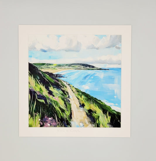 View to Croyde. Art print by Jo Allum