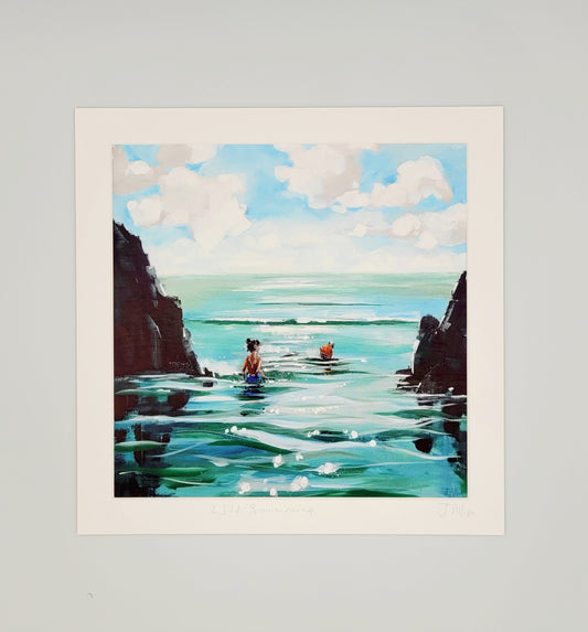 Wild Swimmers. Art print by Jo Allum