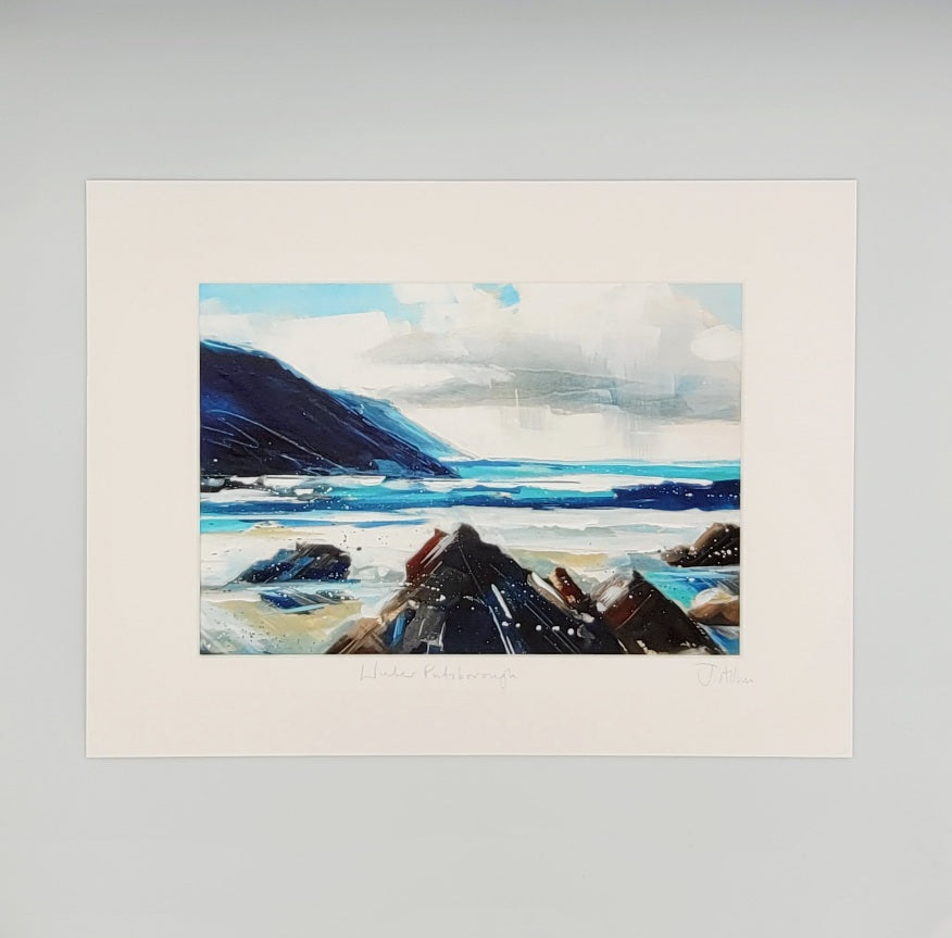 Winter Putsborough. Art print by Jo Allum