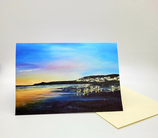 Woolacombe Evening Greetings Card