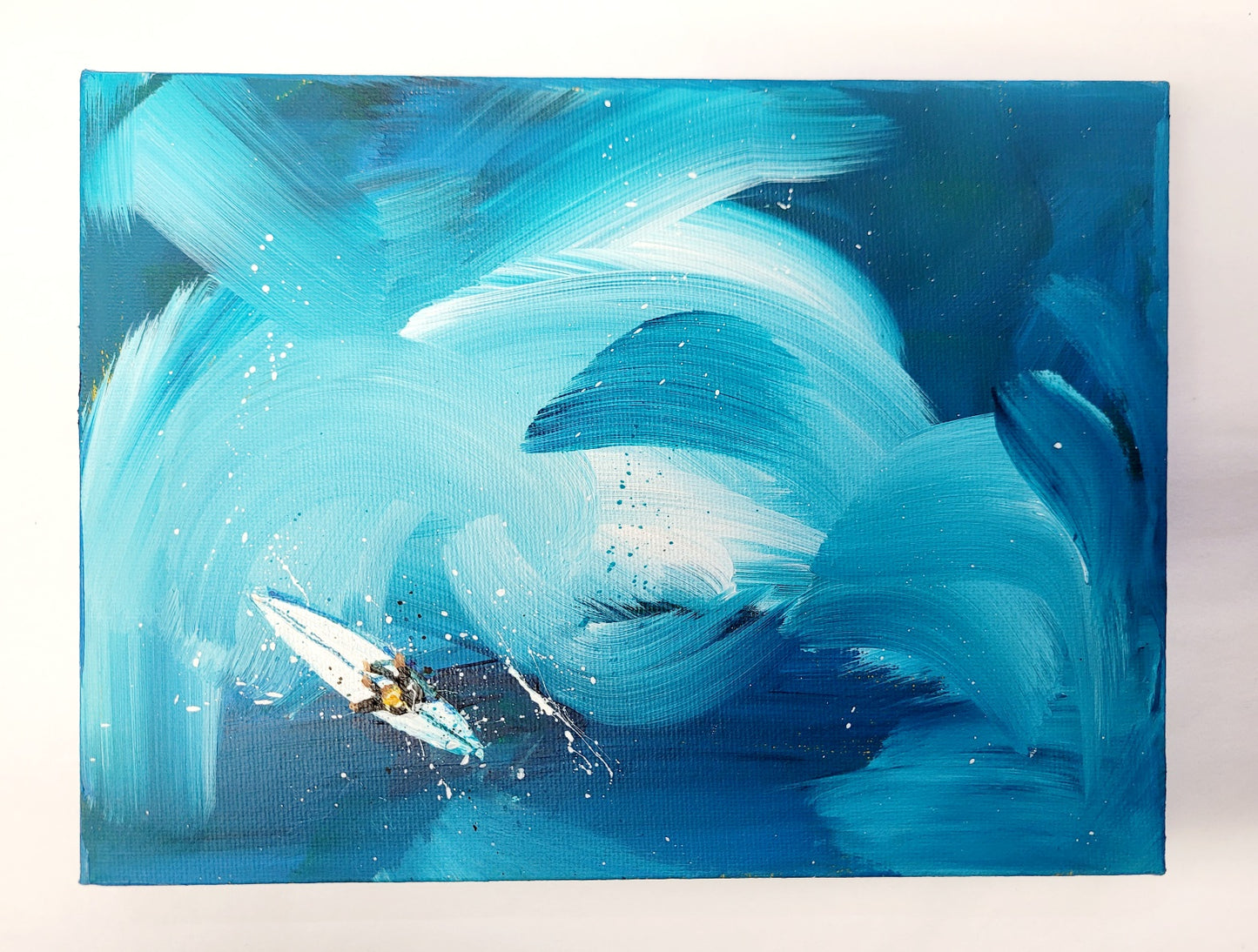 Set of 4 Aerial surfer paintings on canvas