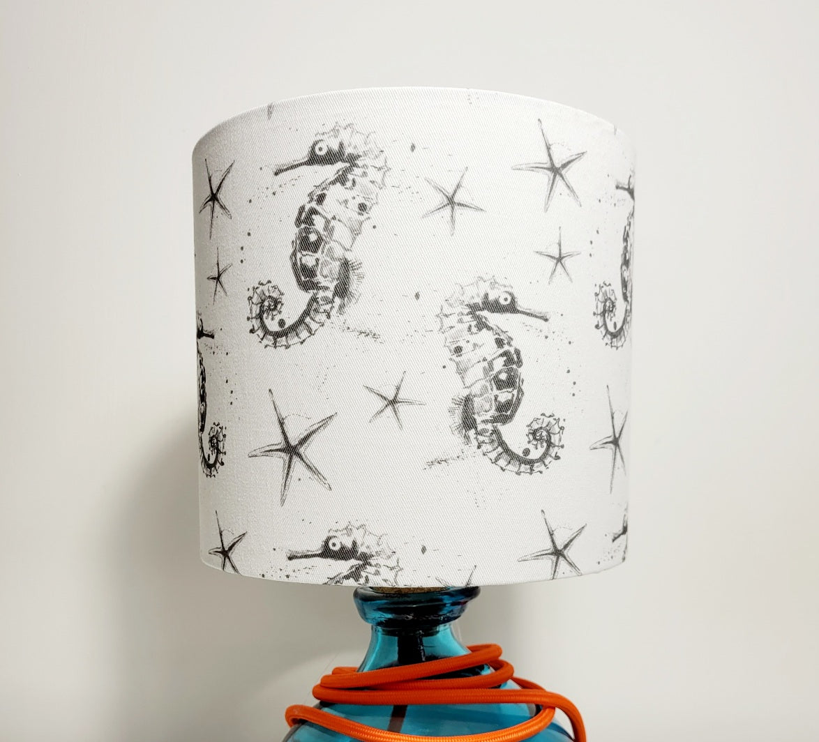 Small Print Seahorse Lampshade