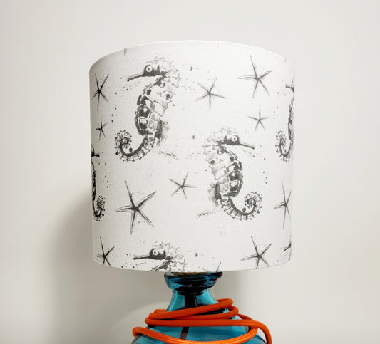 Small Print Seahorse Lampshade