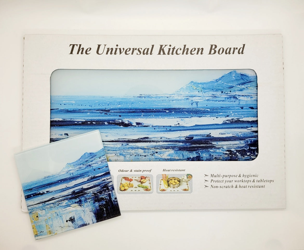 Morte blues worktop saver, table mats and coasters