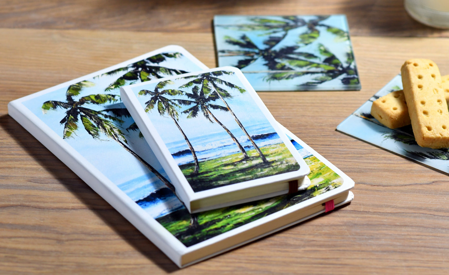 Palm tree worktop savers, table mats or coasters