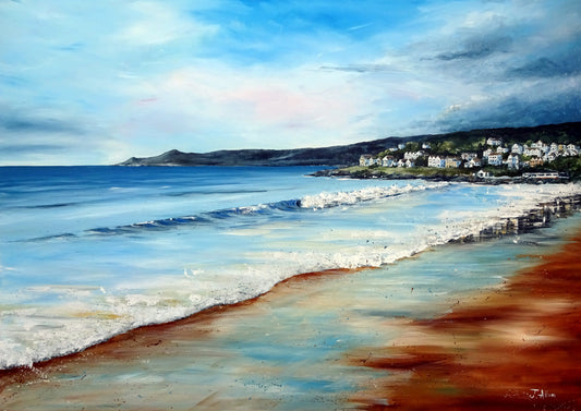 Woolacombe afternoon. Art print by Jo Allum