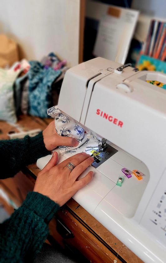 The sewing machine is out!