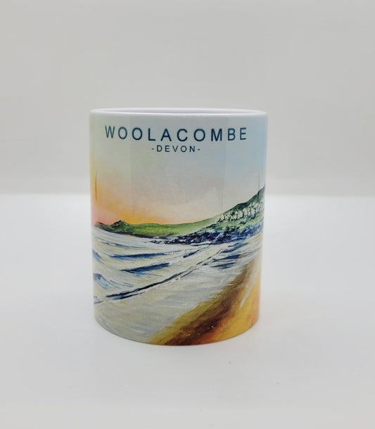 Beach Huts at Sunset Mug