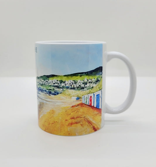 Beach Huts at Sunset Mug