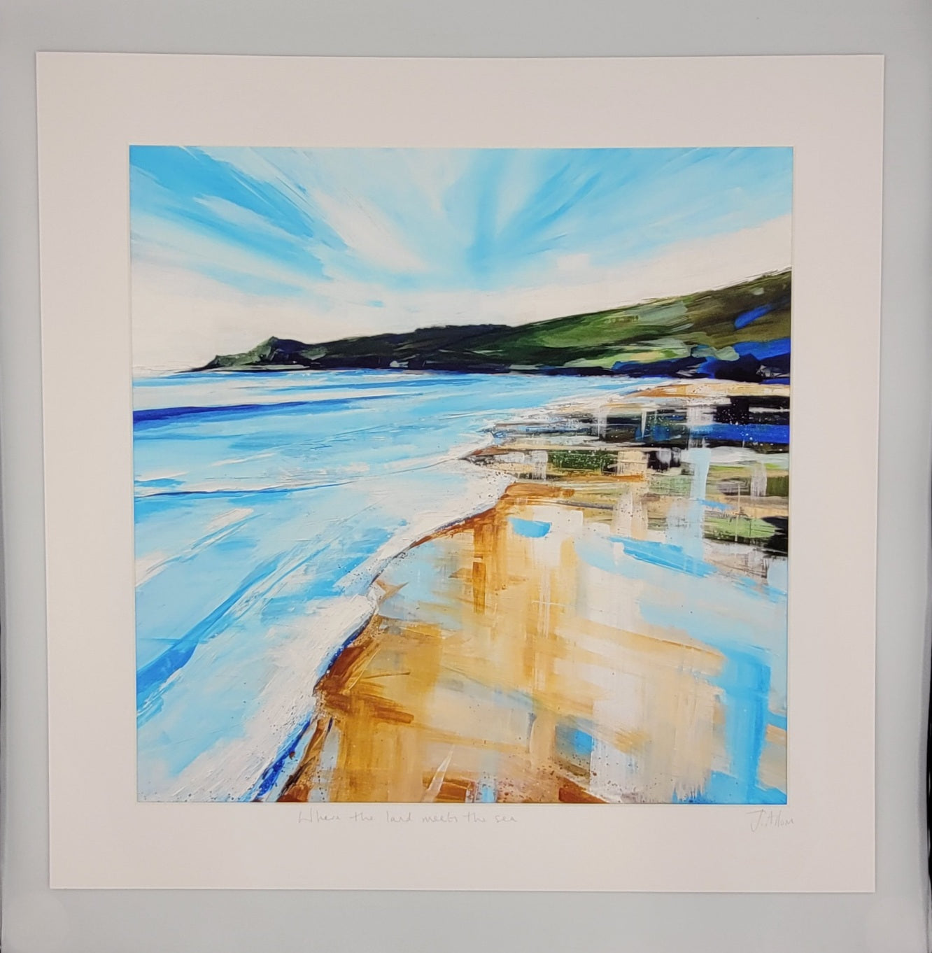 Where the Land meets the Sea. Art Print by Jo Allum