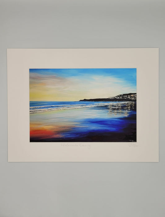 Woolacombe evening. Art print by Jo Allum