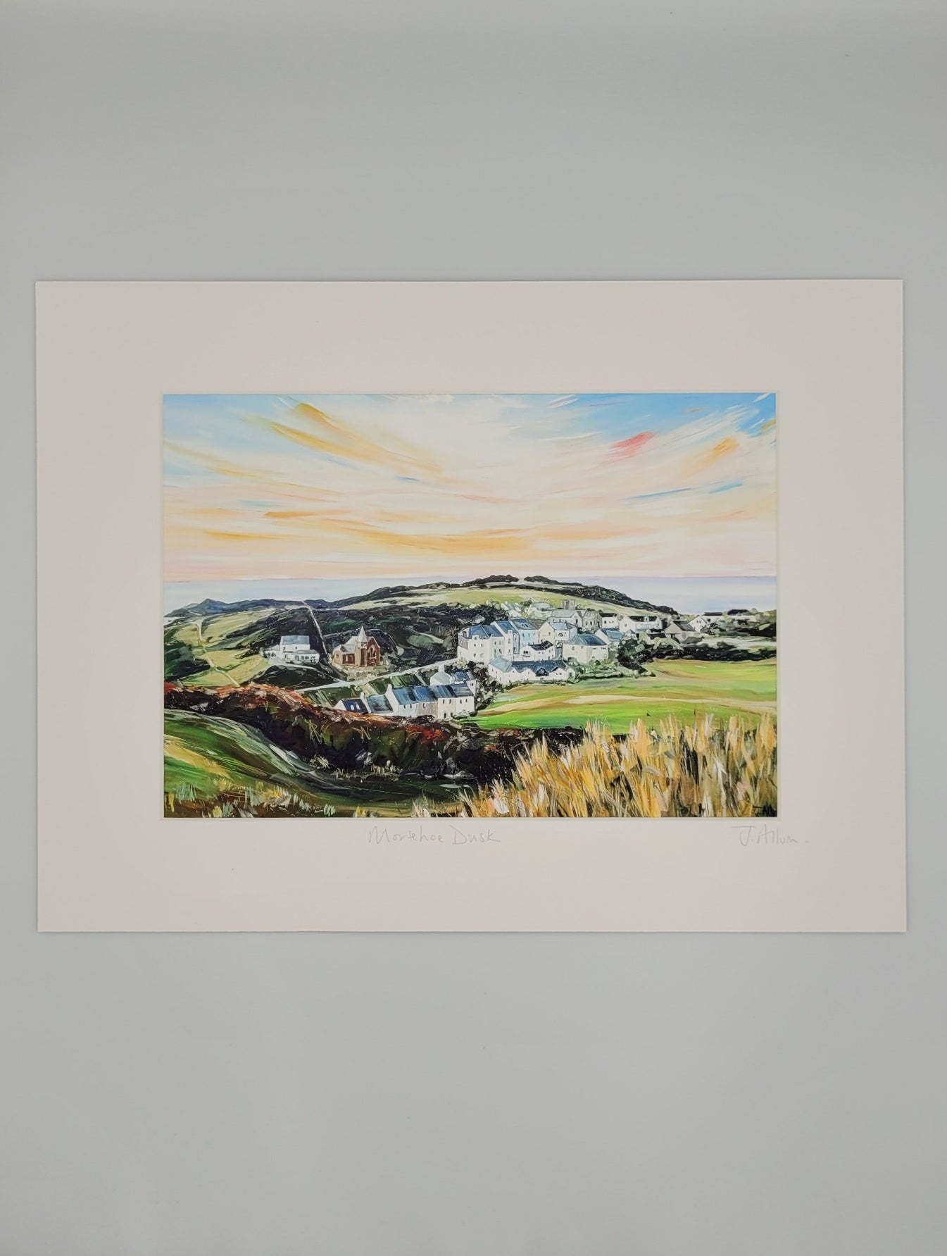 Mortehoe Dusk. Art prints by Jo Allum