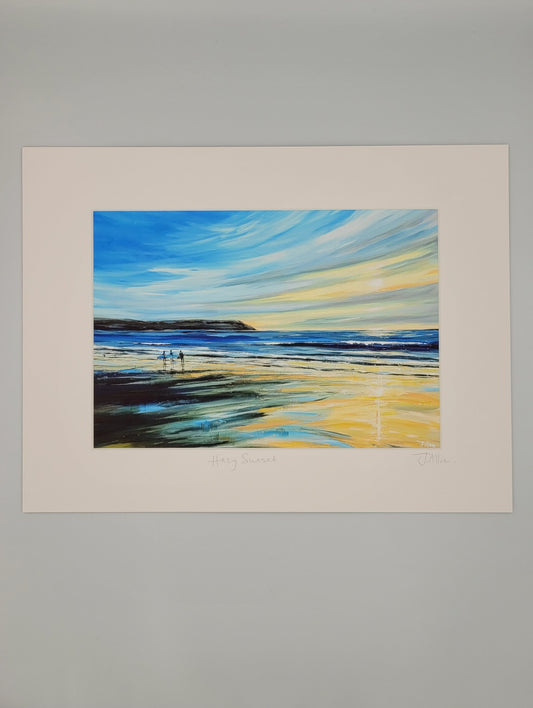 Hazy sunset. Art print by Jo Allum