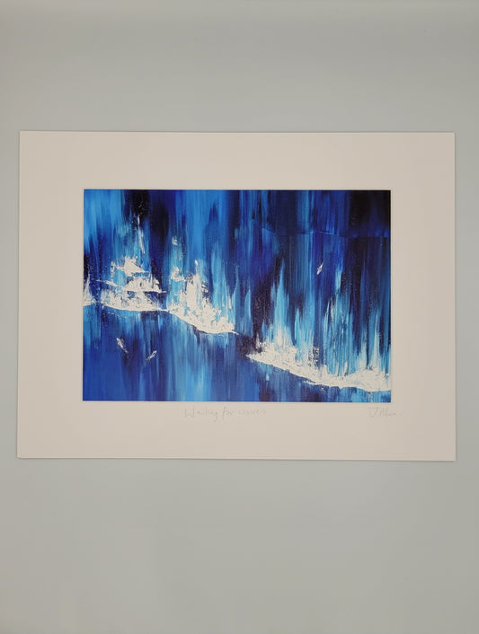 Waiting for waves. Art print by Jo Allum