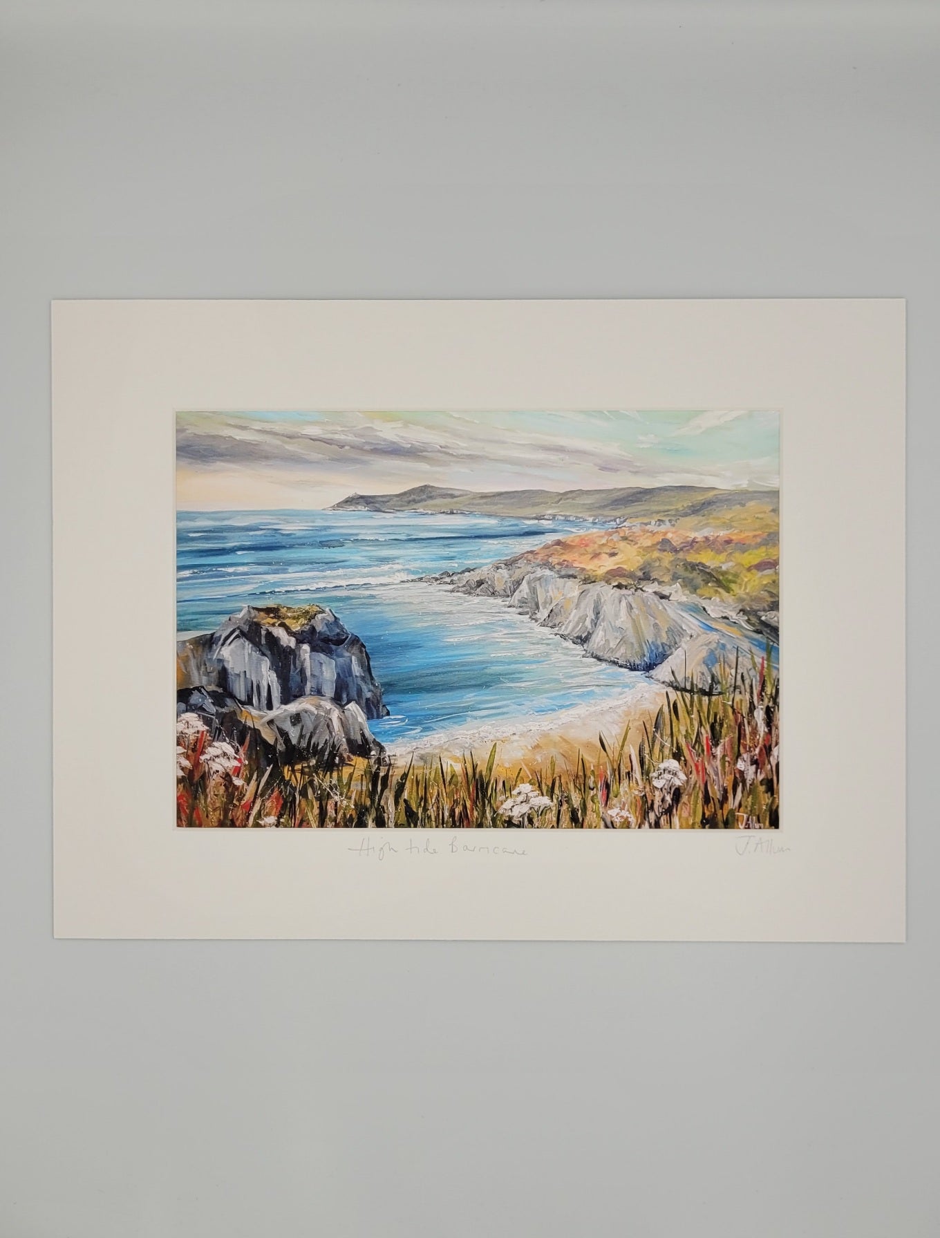 High tide Barricane. Art prints by Jo Allum
