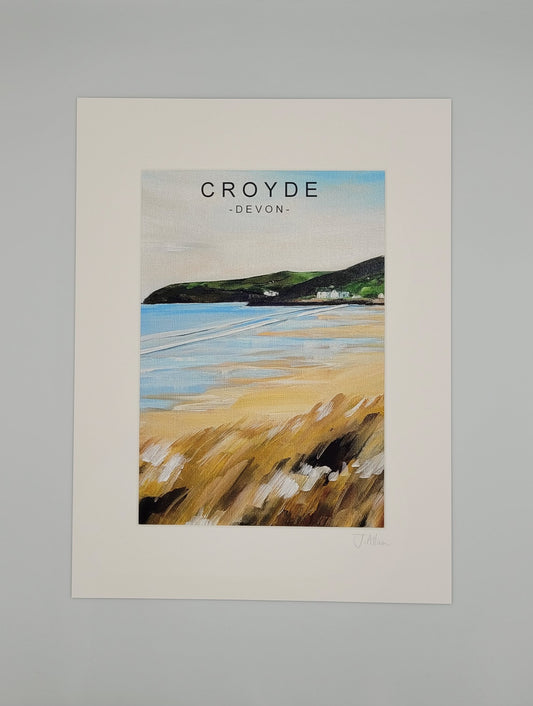 Croyde Poster Style Art by Jo Allum