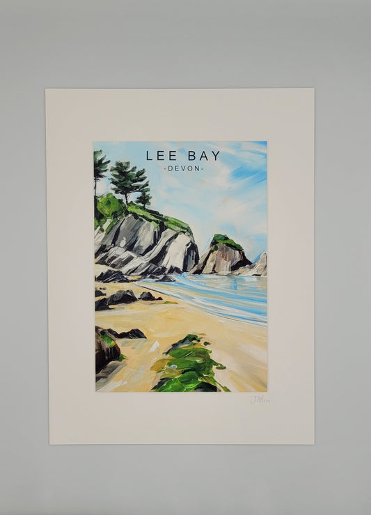 Lee Bay Poster Style Art by Jo Allum