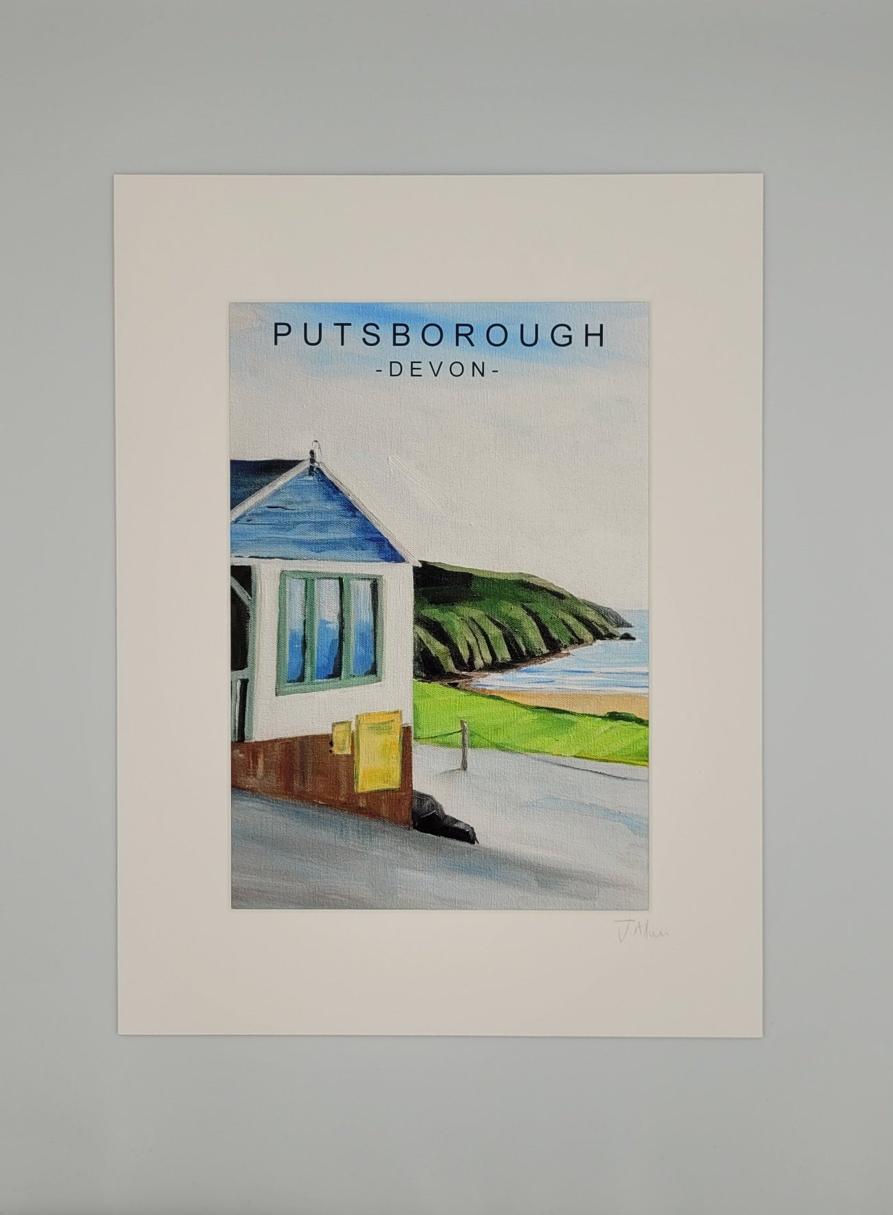 Putsborough poster style art print by Jo Allum