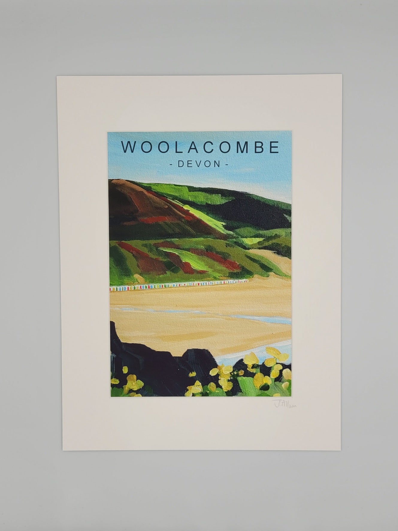 Woolacombe poster style art print by Jo Allum