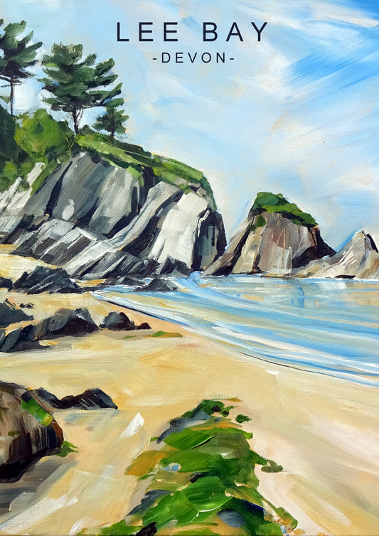 Lee Bay Poster Style Art by Jo Allum