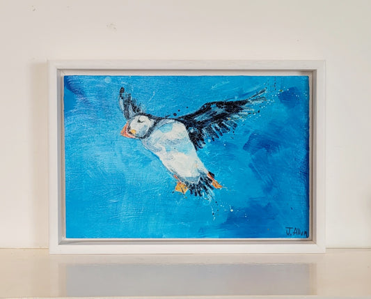 Puffin. Original painting by Jo Allum