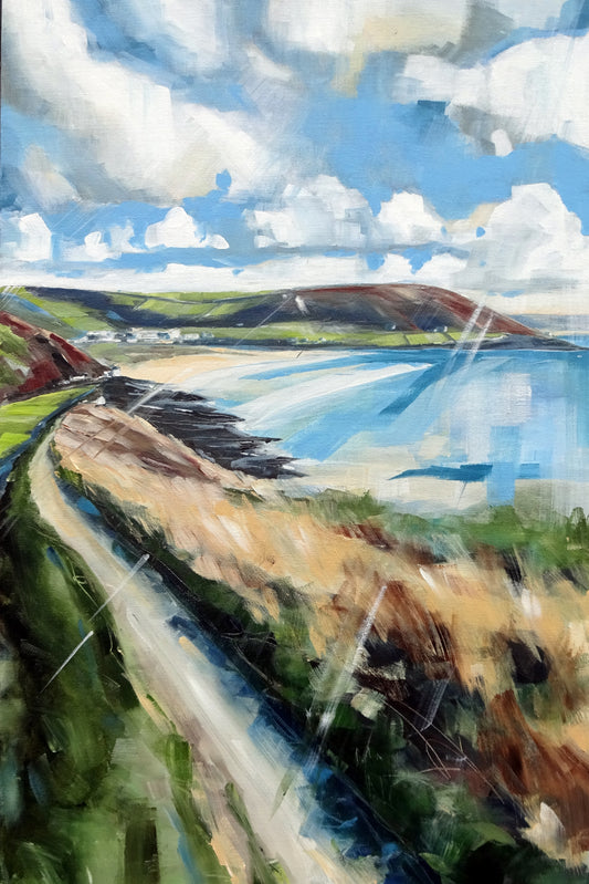 View to Croyde. Original Painting by Jo Allum