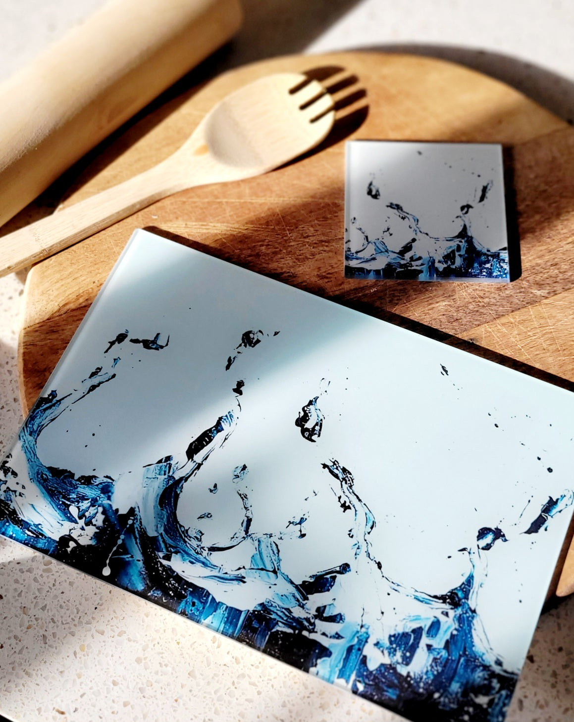 Water design Worktop Savers, Table Mats and Coasters