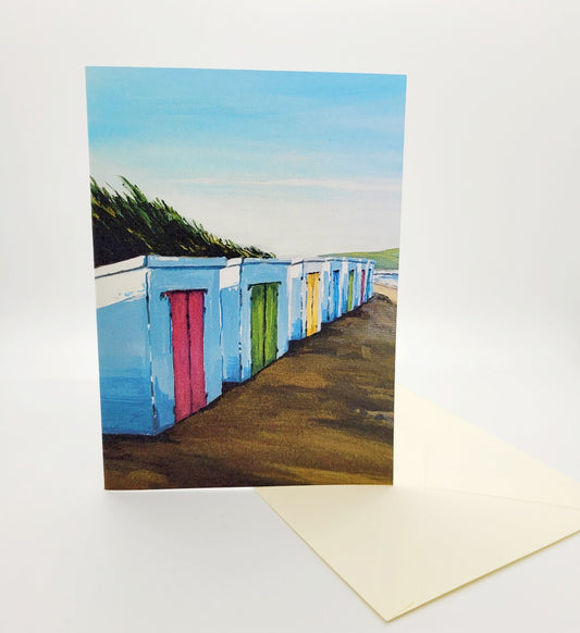 Beach Huts Greetings Card