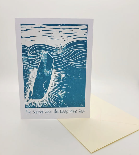 Surfer and the Deep Blue Sea Greetings Card