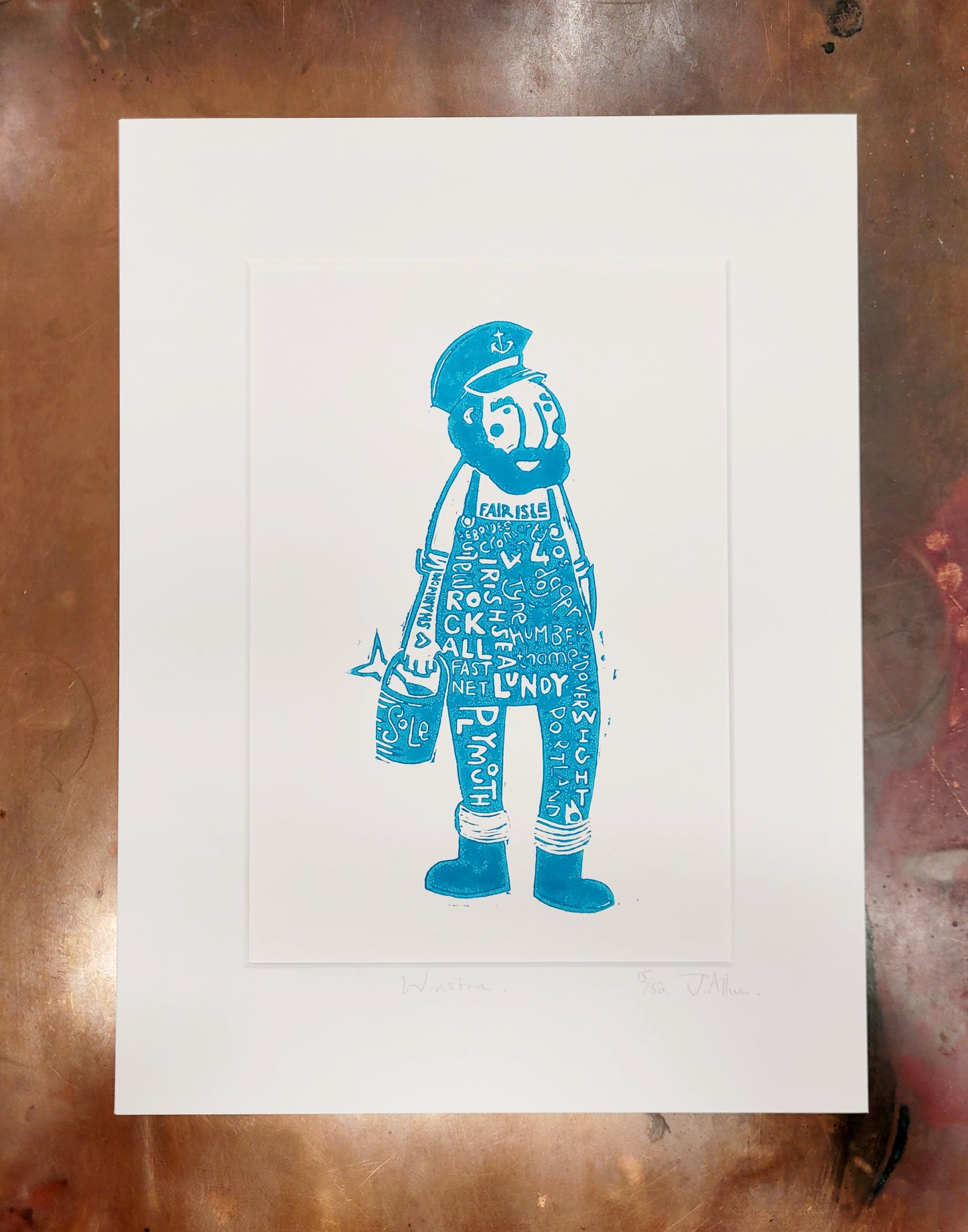 Winston Original Lino Print