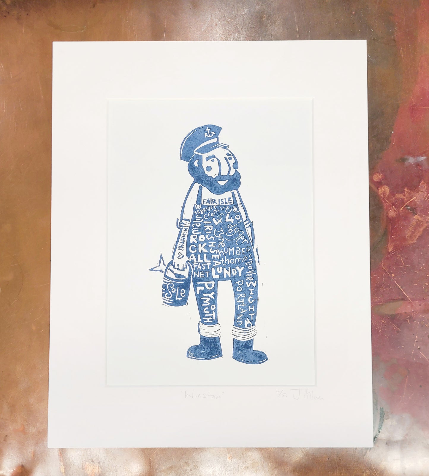 Winston Original Lino Print