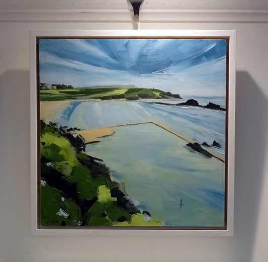 Bude sea pool. Original painting by Jo Allum