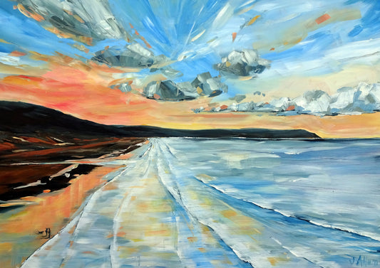 Sunset walk. Art print by Jo Allum
