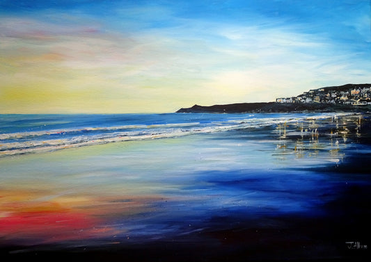 Woolacombe evening. Art print by Jo Allum