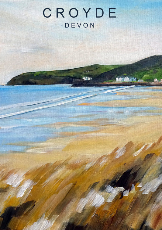 Croyde Poster Style Art by Jo Allum