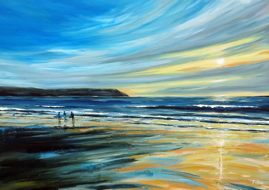 Hazy sunset. Art print by Jo Allum