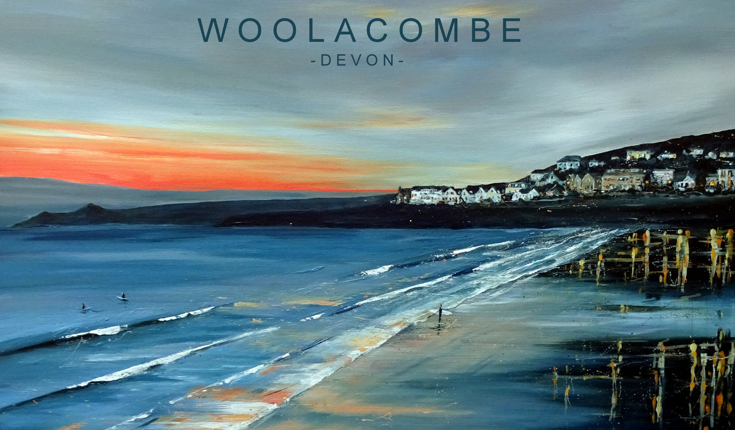 Woolacombe Evening Tea Towel